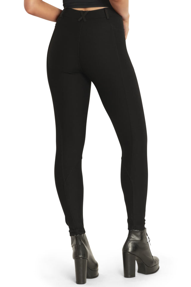 Black Panelled High Waisted Active Leggings back