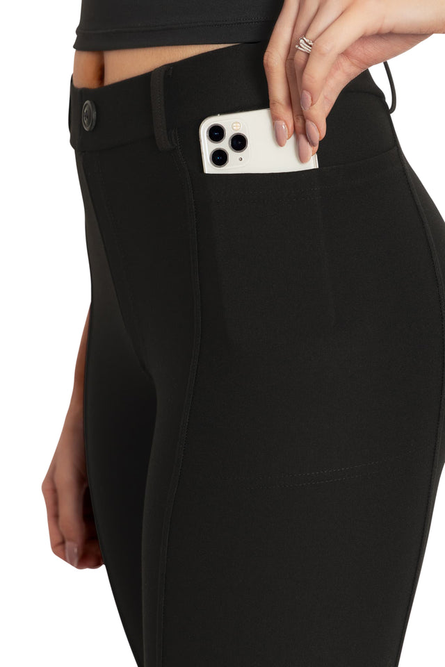 Black Panelled High Waisted Active Leggings print