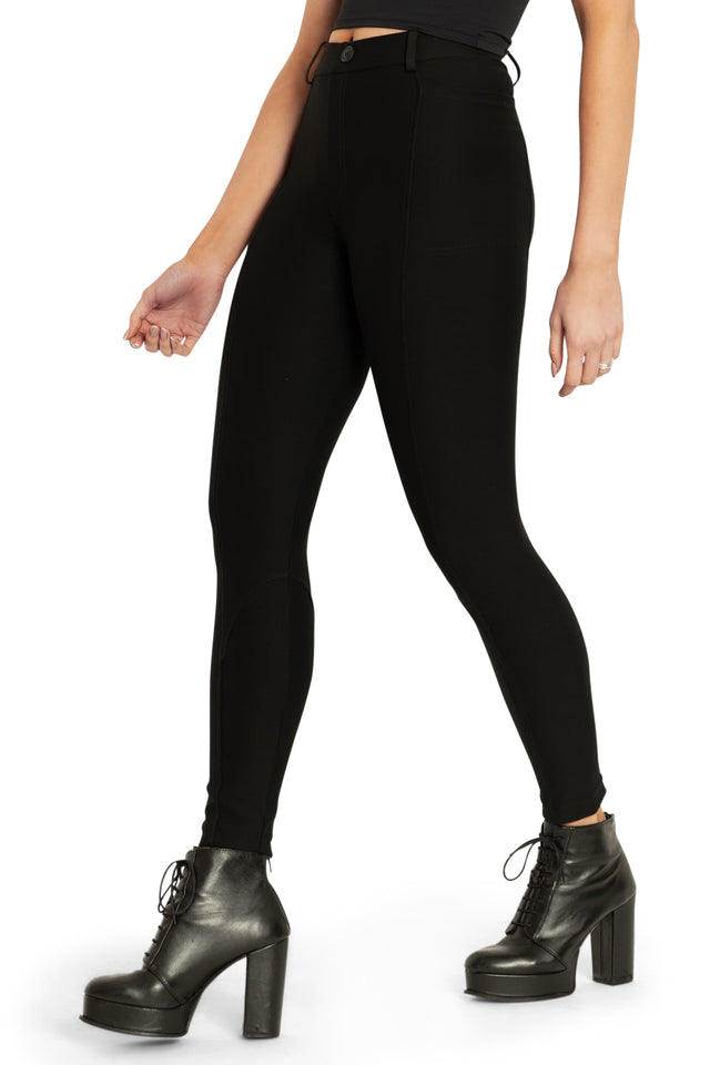 Black Panelled High Waisted Active Leggings side