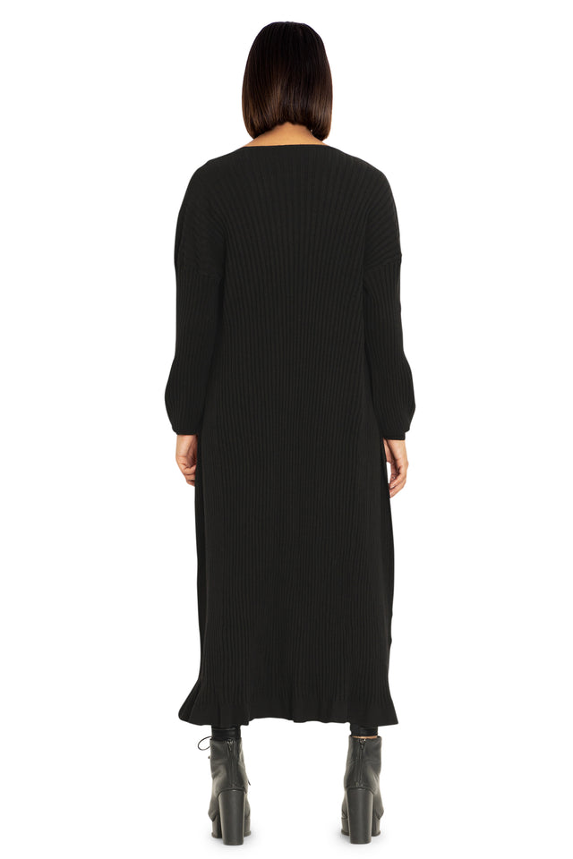 Black Rib Super Cardigan