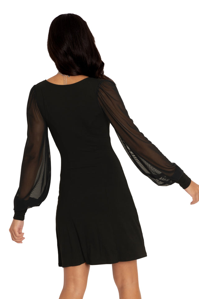 Black Sheer Excellence Dress Back