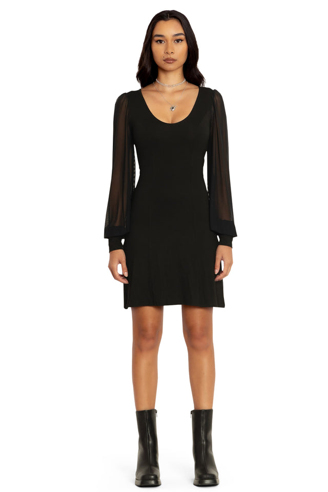 Black Sheer Excellence Dress Front