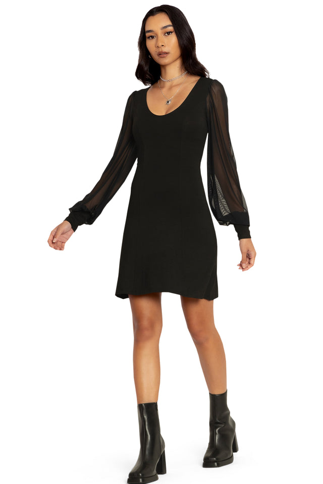 BlackMilk Clothing - Black Sheer Excellence Dress