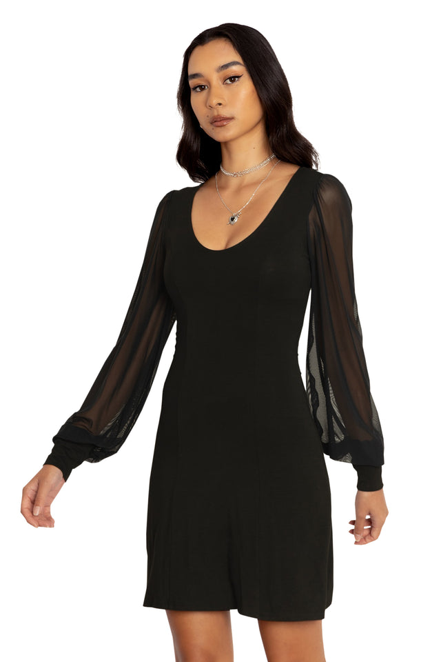 Black Sheer Excellence Dress Front