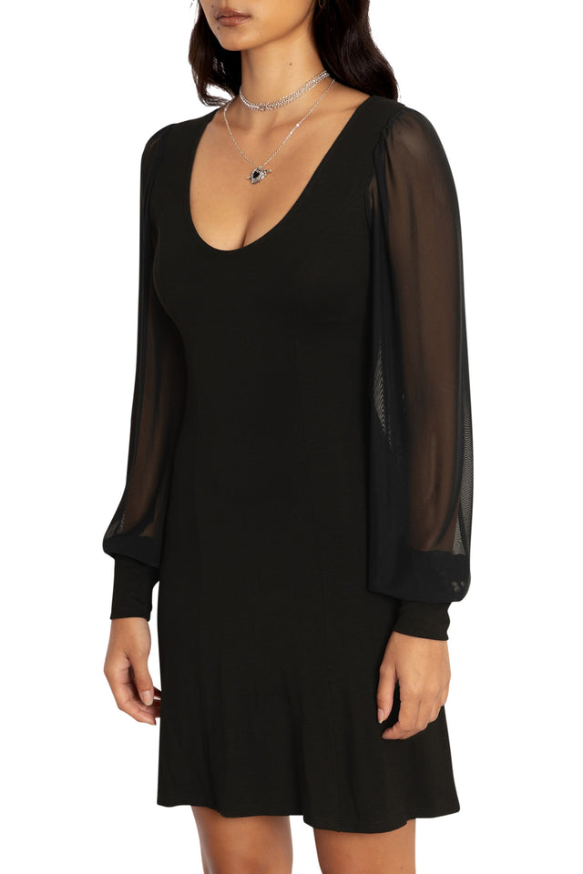 Black Sheer Excellence Dress Front