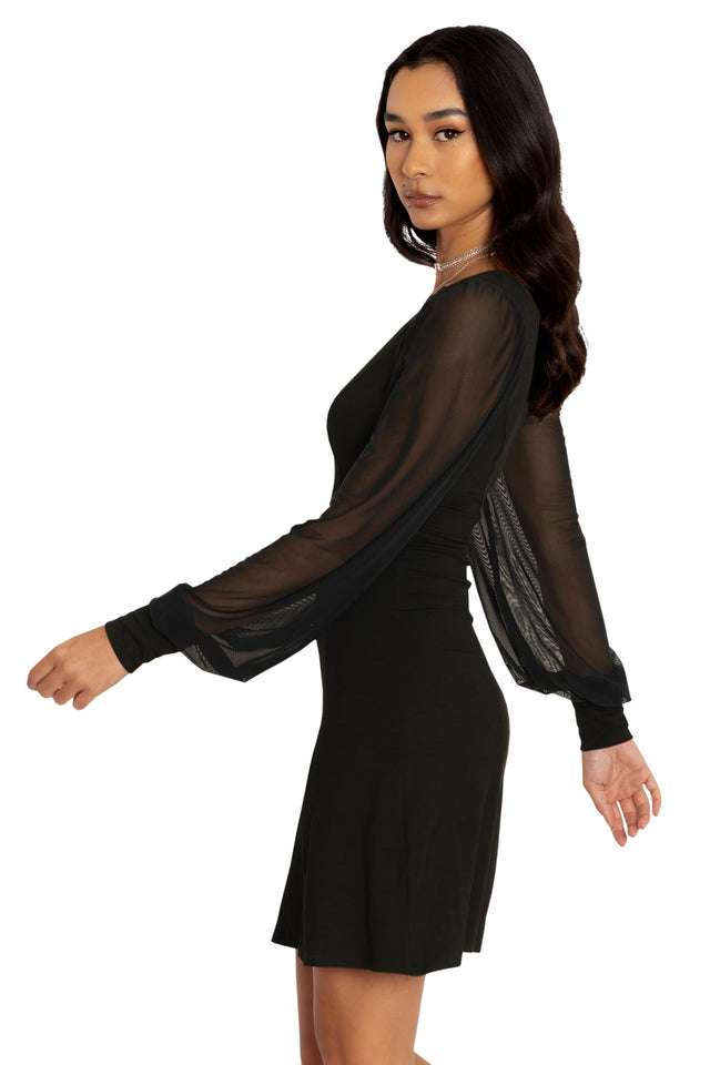 Black Sheer Excellence Dress Side