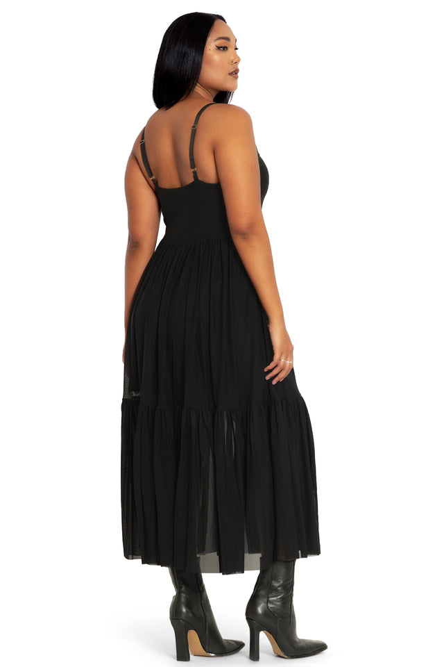 Black Sheer Midaxi Dress back