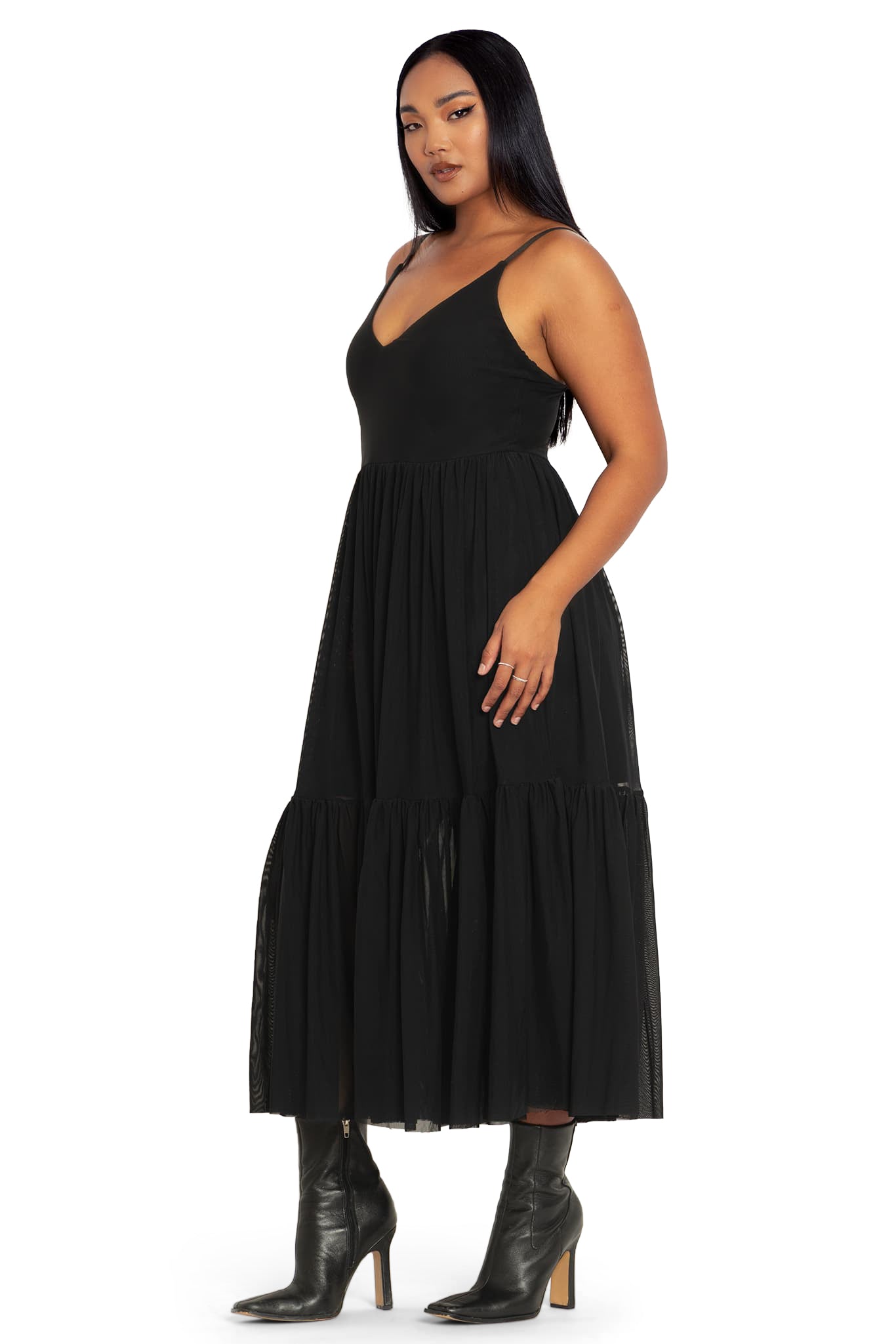 Black Sheer Midaxi Dress