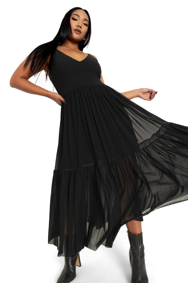 Black Sheer Midaxi Dress wide