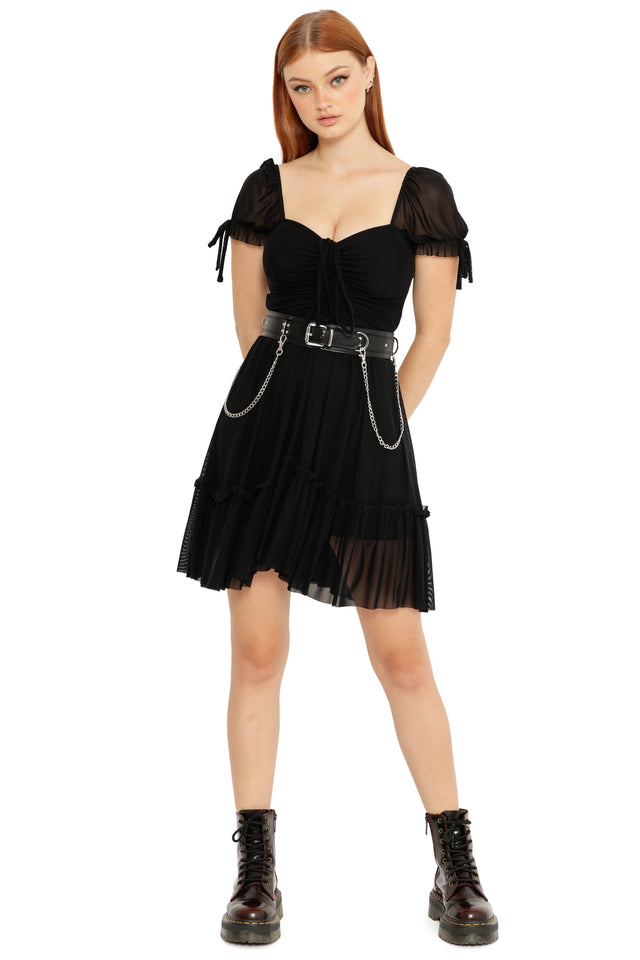 BlackMilk | Goth Clothing | Black Short Tea Party Dress | Black
