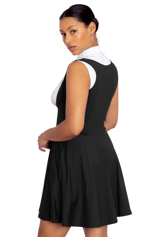 Black Show Us Ya Tops Matte Underbust Dress Side