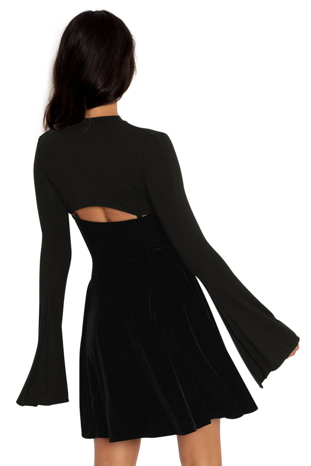 Black Split Sleeve Shrug Back