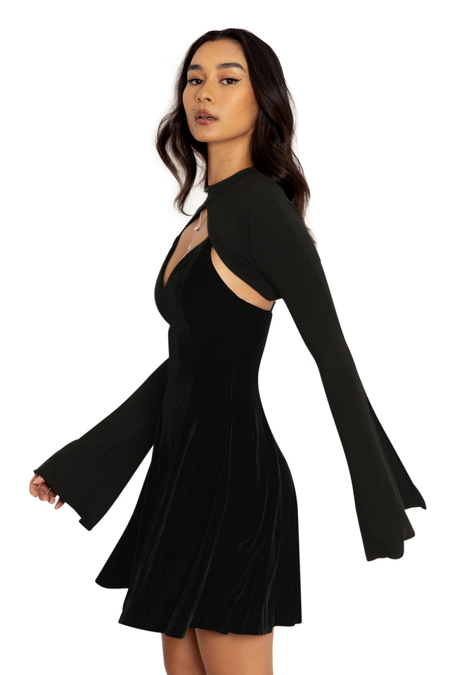 Black Split Sleeve Shrug Side