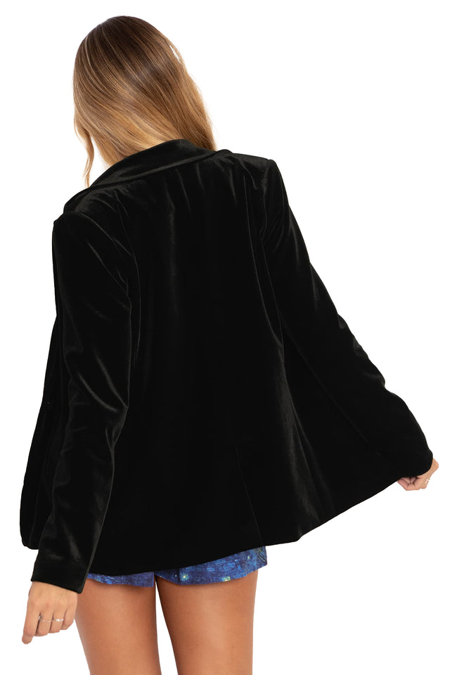 Black Starry Night Over The Rh“ne Velvet Blazer back