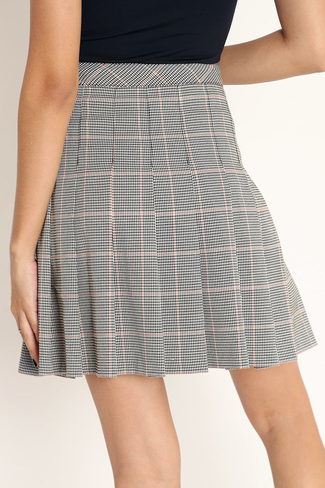 Plaid Black High School Skirt