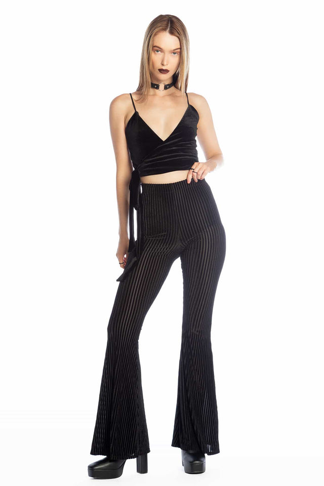 Black Velvet Wrap Top