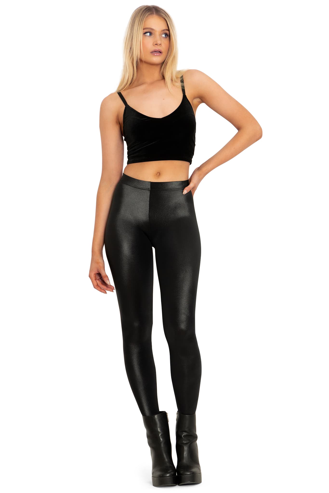 Black wet look leggins hotsell