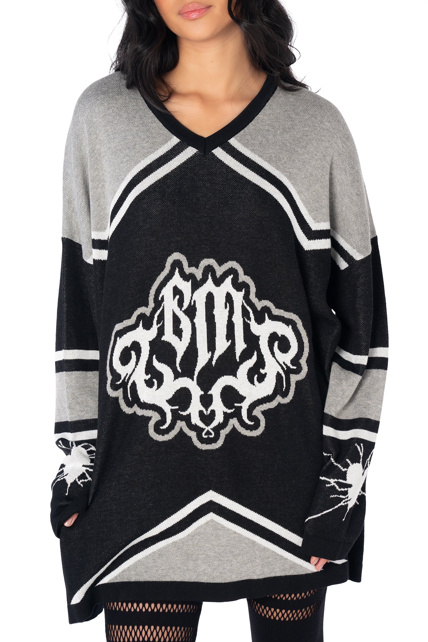 Anti-Love Club Lightweight Oversized V Neck Hockey Knit - Limited