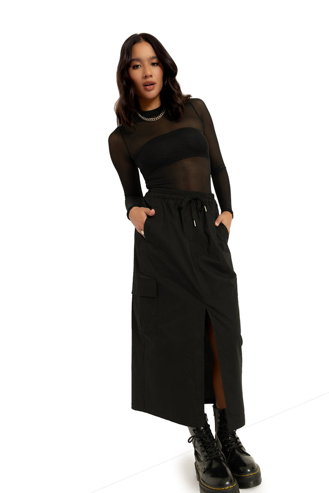Black Cargo Skirt - Limited BlackMilk Clothing Black Cargo Skirt - Limited BlackMilk Clothing