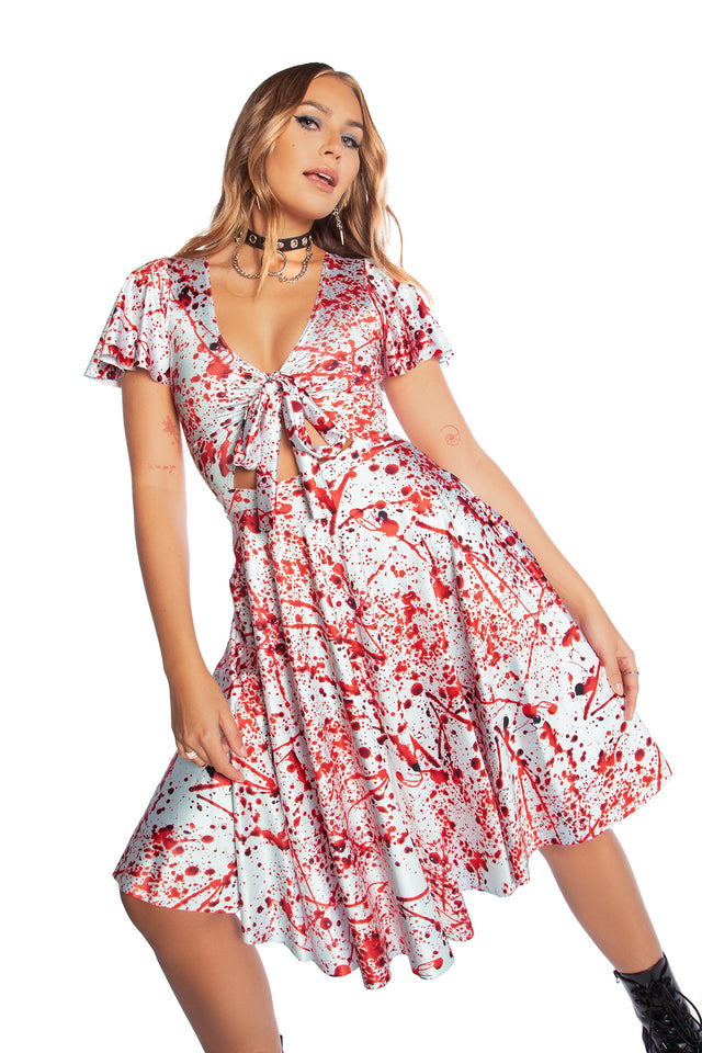 blood splatter skater dress Plus Size - Halloween Blood Splatter A-Line Dress
