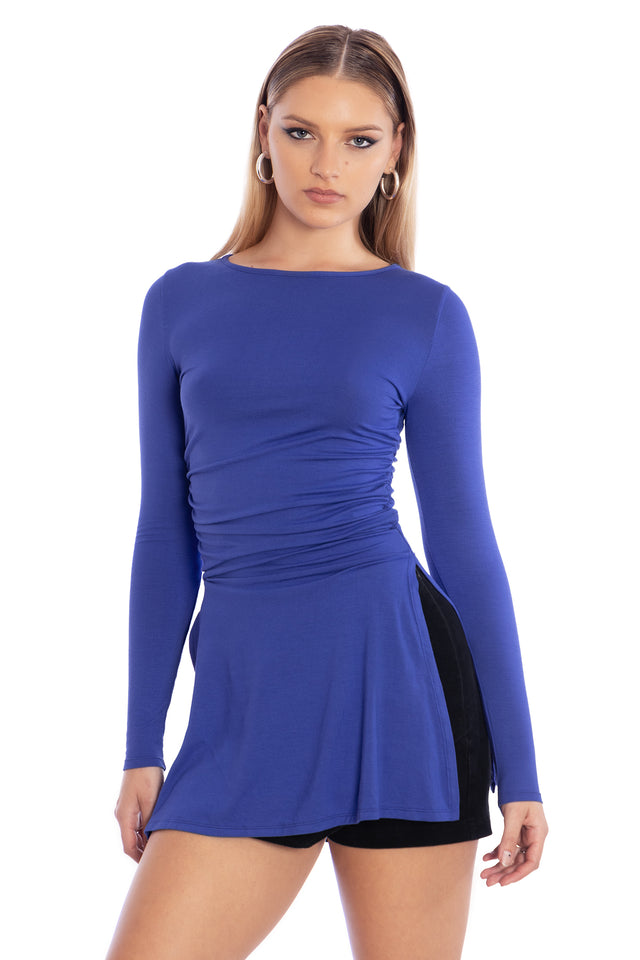 Blurple Long Sleeve Tunic Top