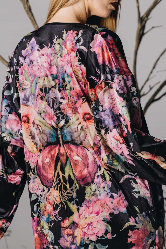 Bombyx Mori Midaxi Velvet Kimono