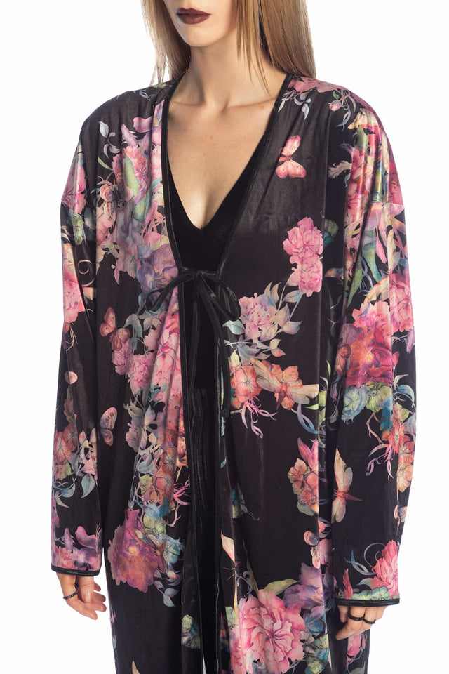 Bombyx Mori Midaxi Velvet Kimono