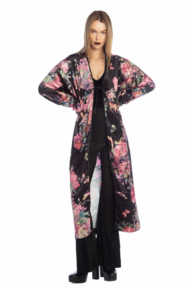 Bombyx Mori Midaxi Velvet Kimono