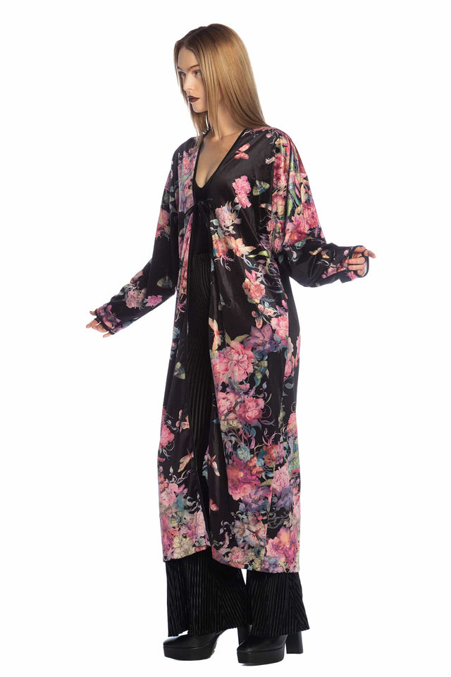 Bombyx Mori Midaxi Velvet Kimono