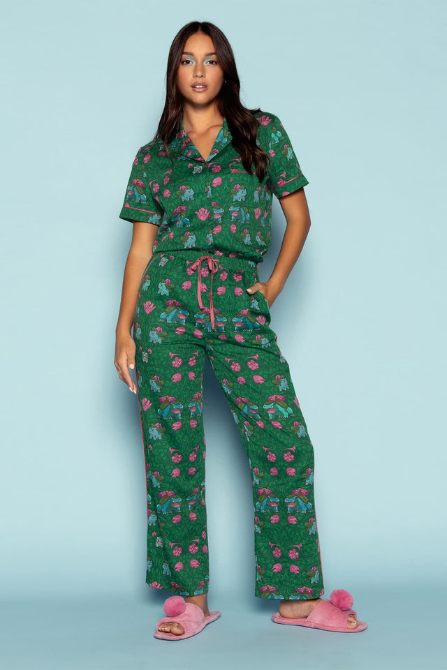 Bulbasaur Evolution Soft Button Up Sleep Shirt Campaign 