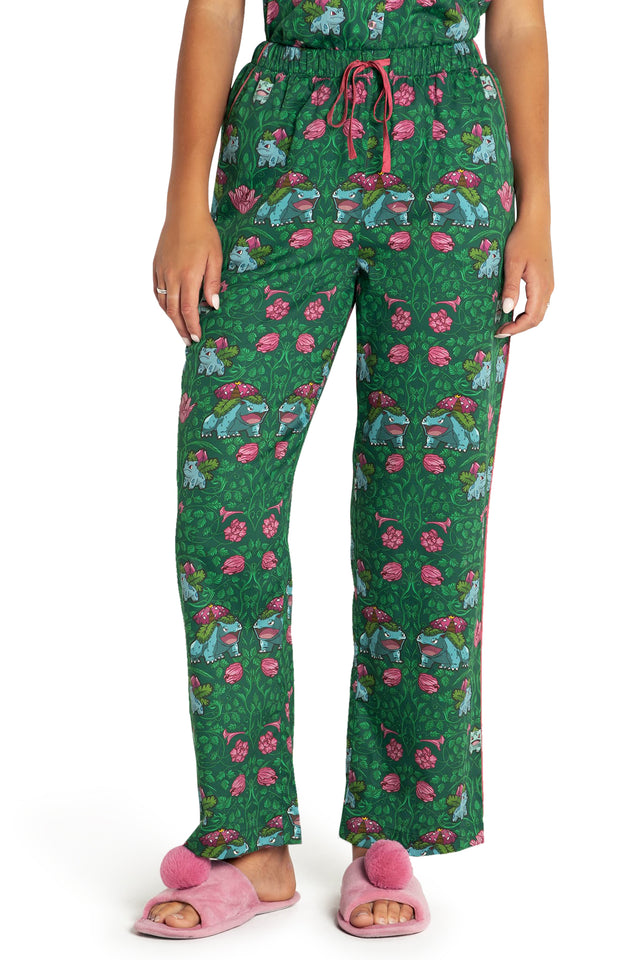 Bulbasaur Evolution Soft Sleep Pants Closeup