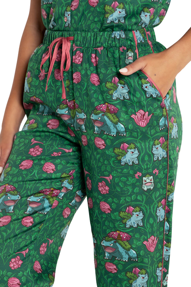 BlackMilk Clothing x Pokemon - Bulbasaur Evolution Soft Sleep Pants - Pokémon Merchandise - Collaboration apparel - Licenced.