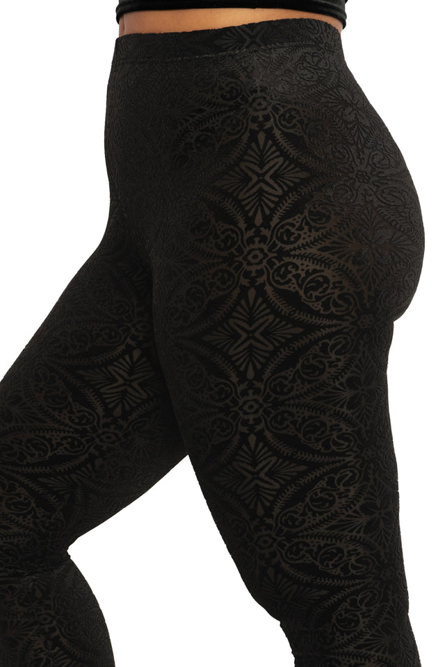 BlackMilk Clothing - Burned Velvet High Waisted Leggings