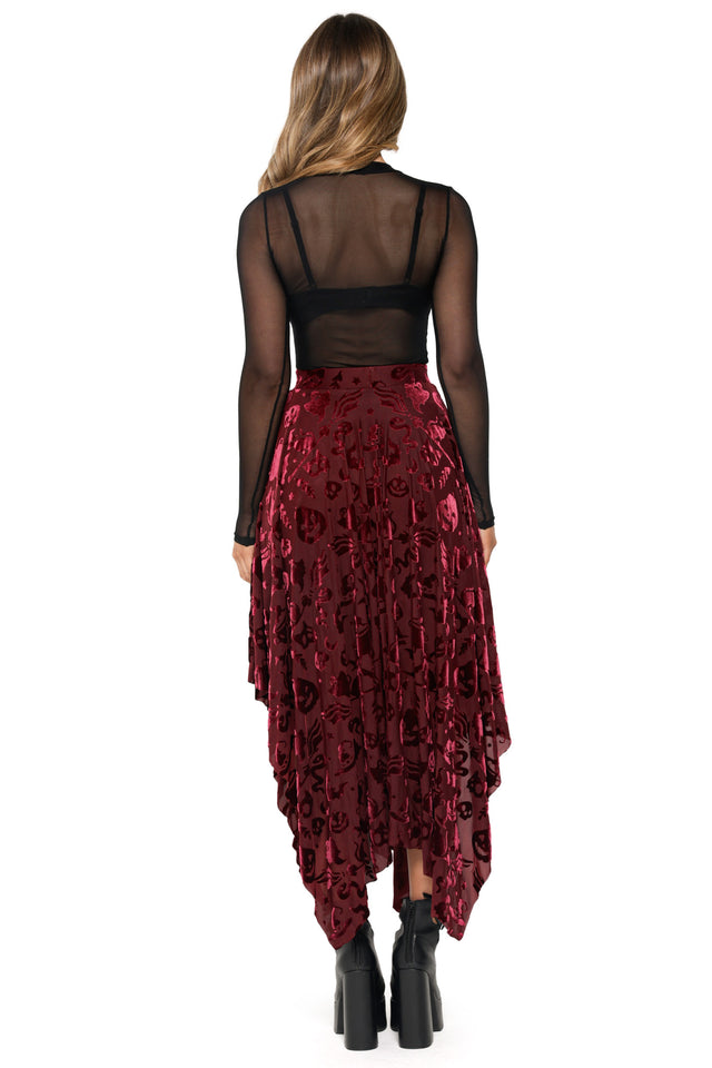 Burned Velvet Witch Handkerchief Skirt