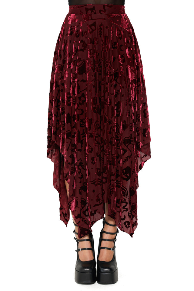 Burned Velvet Witch Handkerchief Skirt