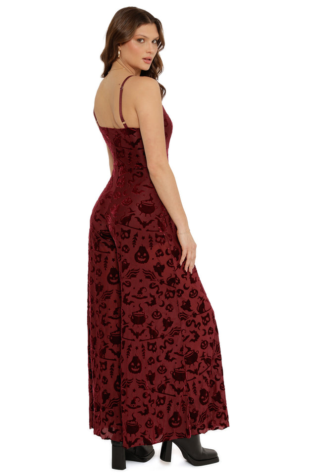 Burned Velvet Witch Palazzo Jumpsuit