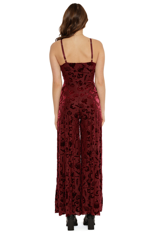 Burned Velvet Witch Palazzo Jumpsuit