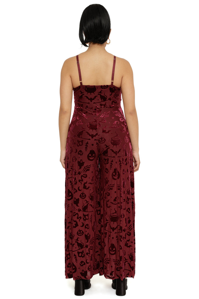 Burned Velvet Witch Palazzo Jumpsuit