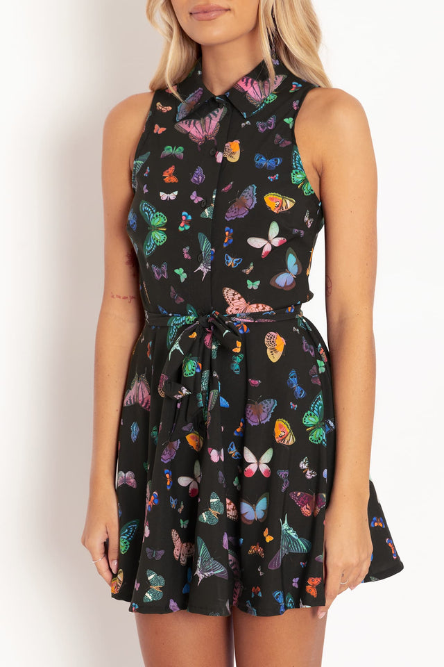 Butterflies Fluttering By Business Time Skater Dress