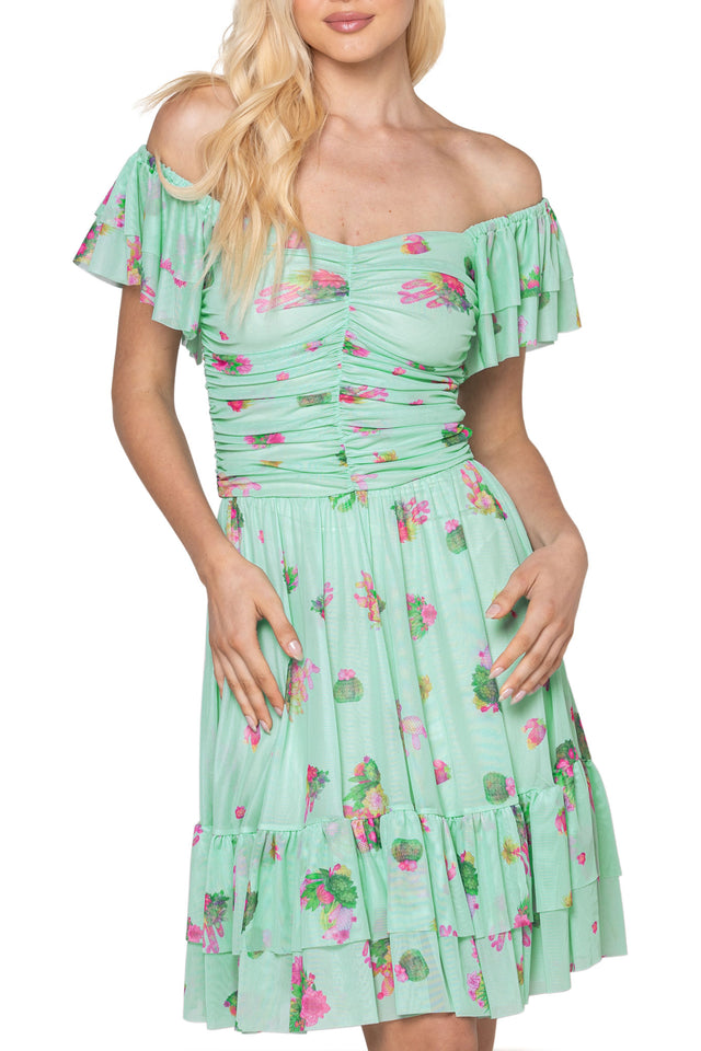 Cacti Sweetheart Longline Dress