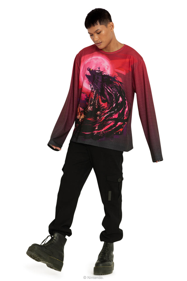 Calamity Ganon Long Sleeve Oversized Boyfriend Tee Front