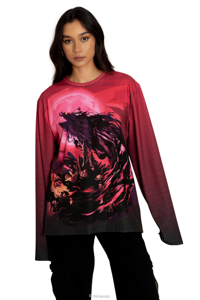 Calamity Ganon Long Sleeve Oversized Boyfriend Tee Front