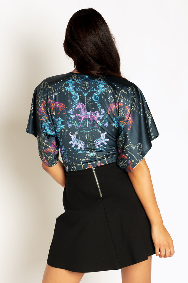 Carousel Shiny Kimono Tie Top