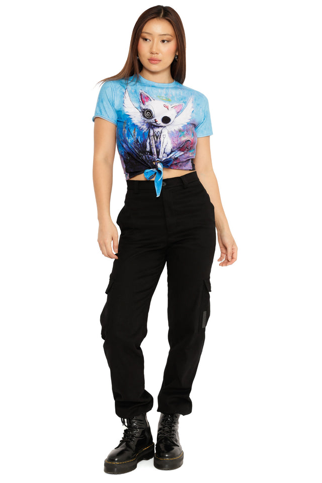 Cats are Angels Tie Front Tee