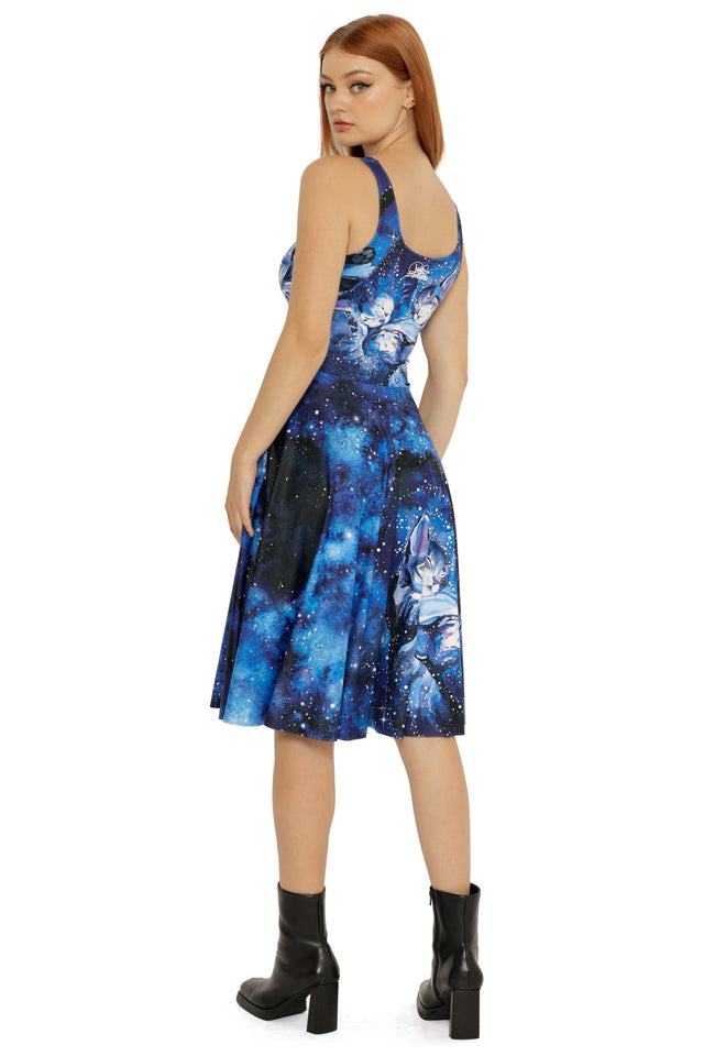 BlackMilk | Celestial Cuddling Scoop Midi Dress | Blue | M BlackMilk | Celestial Cuddling Scoop Midi Dress | Blue | M