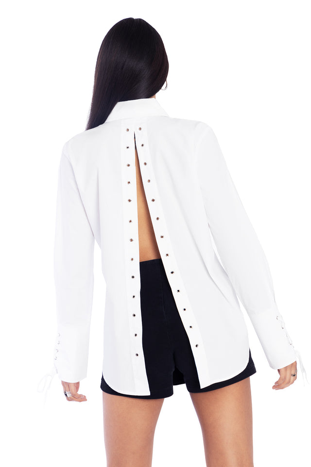 Ceremony Lace Up Back Shirt Back 