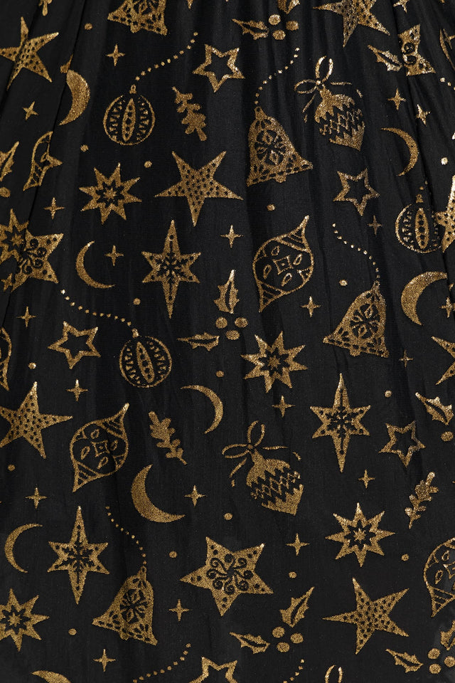 BlackMilk Clothing - Christmas Baubles Burned Velvet V Neck Maxi Dress