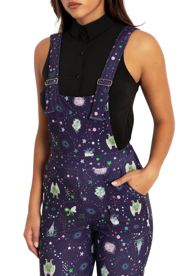 Cosmic Monsters Overalls Closeup