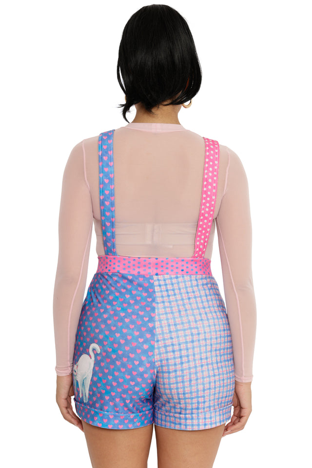Cosy Kitties Inside Pocket Short Overalls