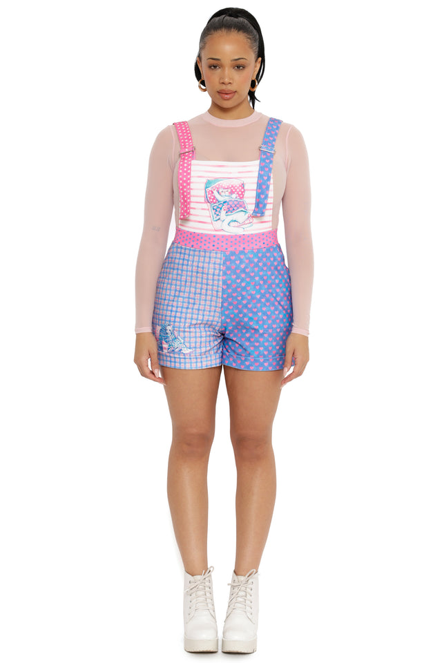 Cosy Kitties Inside Pocket Short Overalls